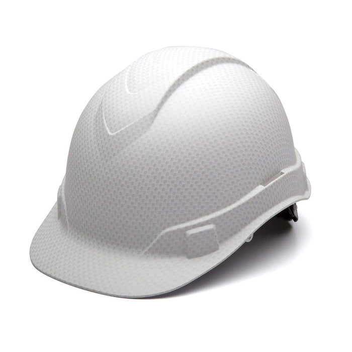 Pyramex HP44116 Ridgeline White Graphite Cap Style Hard Hat, 4 Pt Ratchet