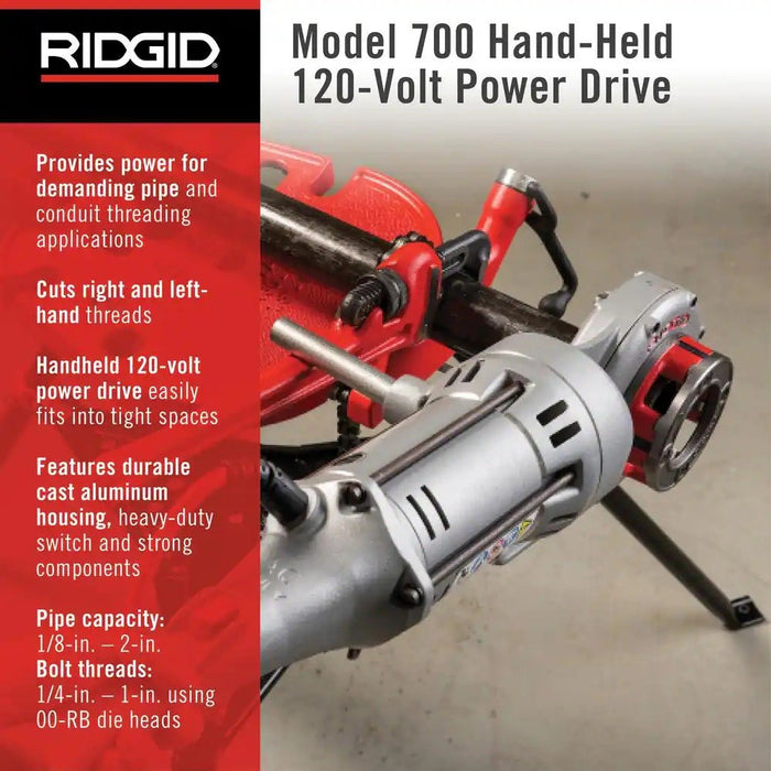 RIDGID 45178 700 Power Drive Kit, 115V 1/2-2" NPT - 3