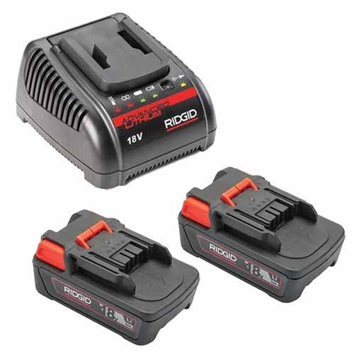 Ridgid 66013 18V 2.5AH Lithium Ion Batteries (2ea) & Charger Kit