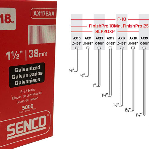 SENCO AX17EAA 1-1/2" 18 Gauge Brad Nail - 2