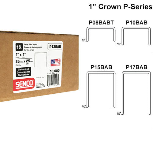 SENCO P13BAB 1" Crown, 1" Leg 16 Gauge Galvanized Staples - 2