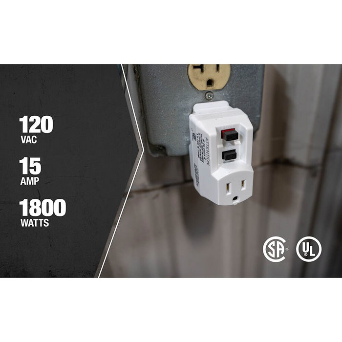 Southwire 14650006-6 120V/15A Single Outlet Right Angle Adapter, White Color - 4