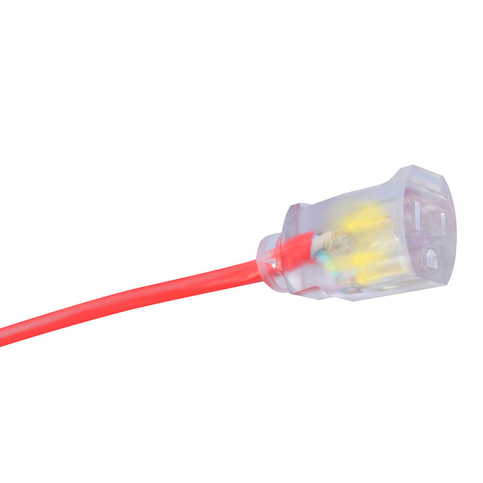 Southwire 2487SW8804 14/3 25' SJTW Red Extension Cord with Lighted End - 3