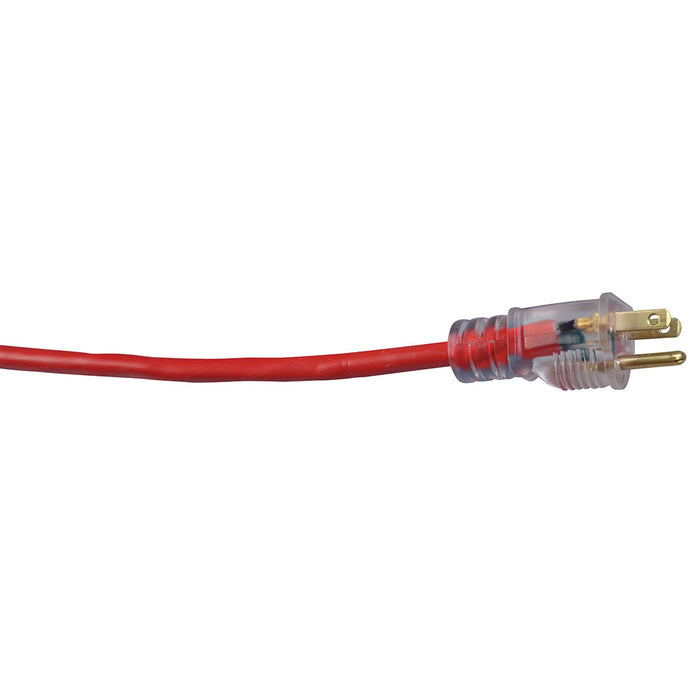 Southwire 2487SW8804 14/3 25' SJTW Red Extension Cord with Lighted End - 4