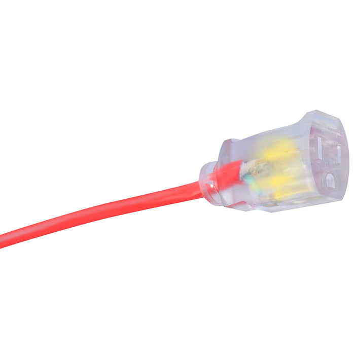 Southwire 2489SW8804 14/3 100' SJTW Extension Cord Red with Lighted Ends - 3