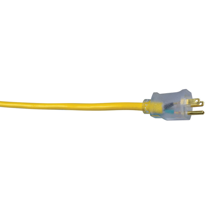 Southwire 2588SW0002 12/3 50' SJTW Yellow Extension Cord with Lighted End - 2