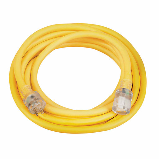 Southwire 2687SW0002 10/3 25' SJTW Yellow Extension Cord with Lighted End