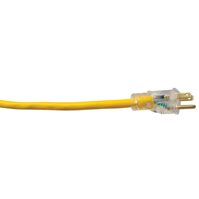 Southwire 4187SW8802 12/3 25' SJTW Tri-Source Yellow Extension Cord W/Lighted End - 2