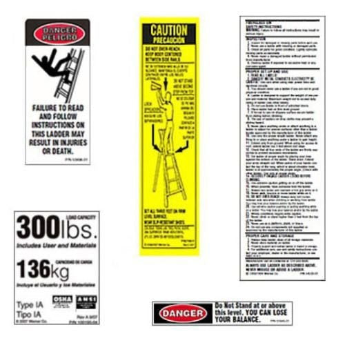 Werner LFL-100 Safety Label Kit For Lean Safe Step Ladders - 2