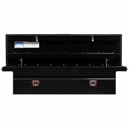 Weather Guard 121-5-03 Model 121-5-03 Saddle Box, Aluminum, Full Low Profile, Gloss Black, 10.2 Cu. Ft. - 2