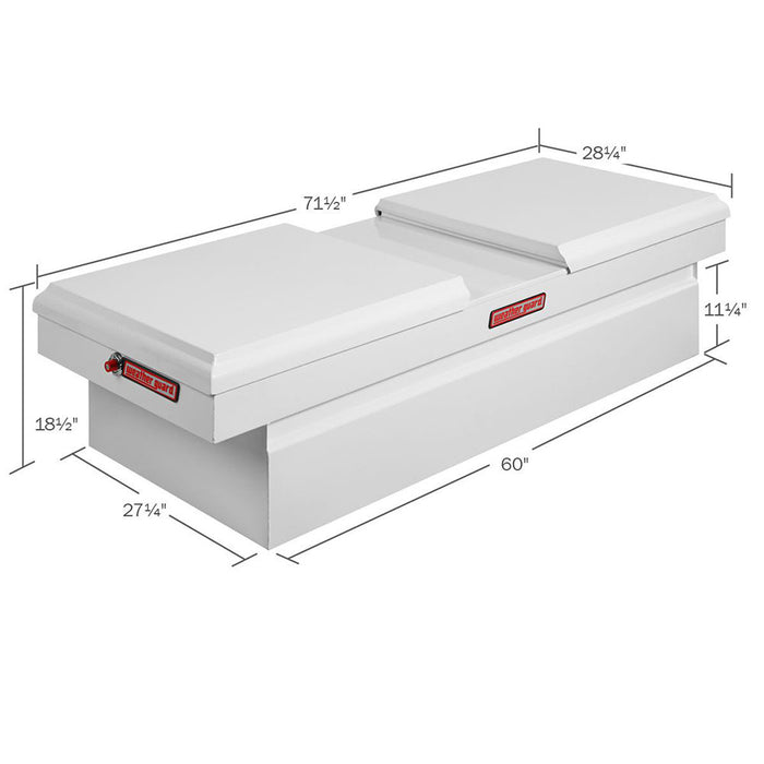 WeatherGuard 115-3-01 White Steel Gull Wing Cross Box, Full Extra Wide, 15.3 Cu Ft - 2