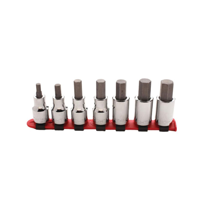 Wright Tool 405 1/2" Drive, 7 Piece Set Hex Bit Sockets w Standard Bit