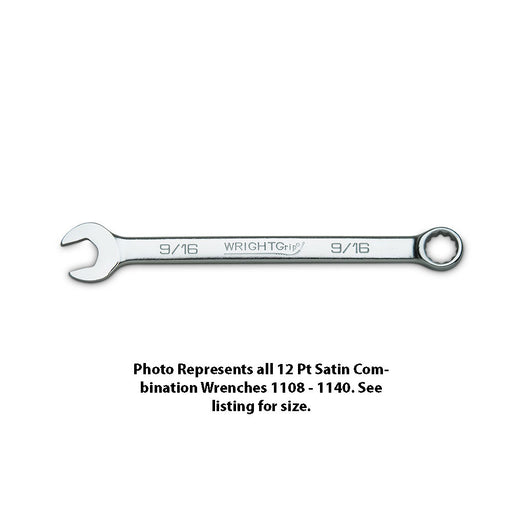 Wright Tool 1114 Combination Wrench WRIGHTGRIP 2.0 12 Point Satin 7/16"