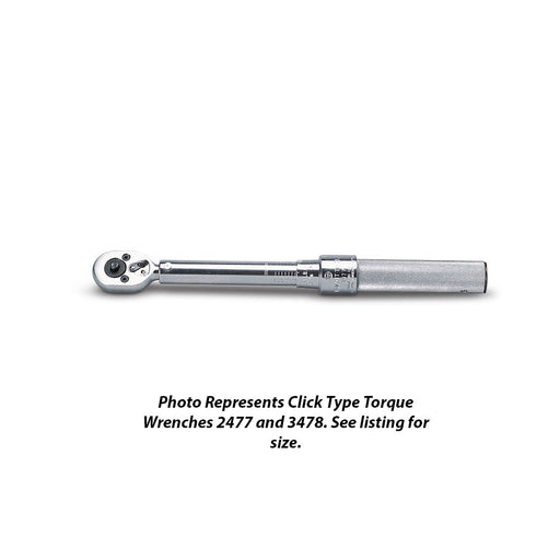 Wright Tool 2477 1/4" Drive Click Torque Wrench Ratchet Handle 20-150 in