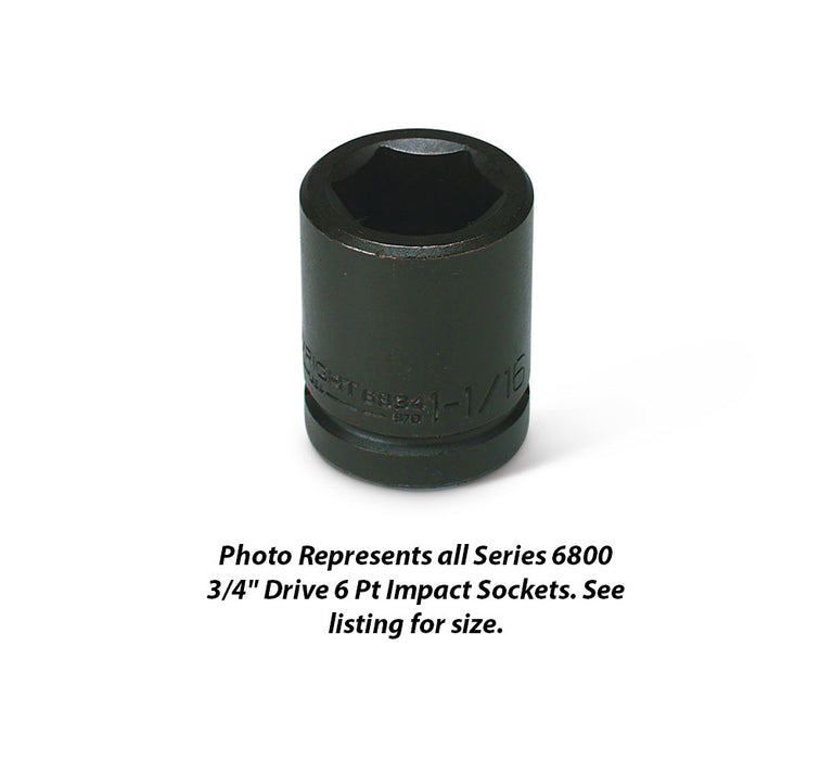 Wright Tool 6832 3/4" Drive 6 Point Standard Impact Socket 1"