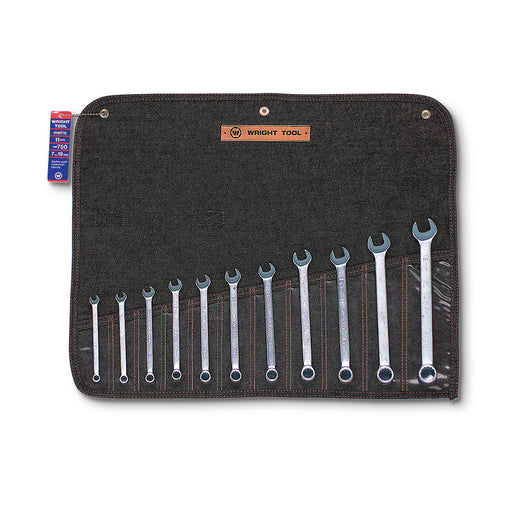 Wright Tool 750 Combination Wrench 11 Piece Set 12 Point 7mm - 19mm