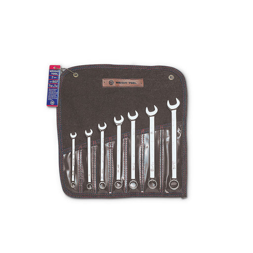 Wright Tool 907 Combination Wrench 2.0, 7 Piece Set, Full Polish 3/8" - 3/4"