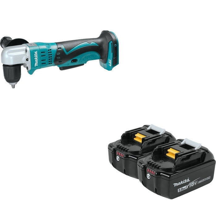 Makita XAD02Z 18V LXT Li-Ion 3/8" Angle Drill (Bare) W/ BL1850B-2 5.0Ah Battery, 2 Pack