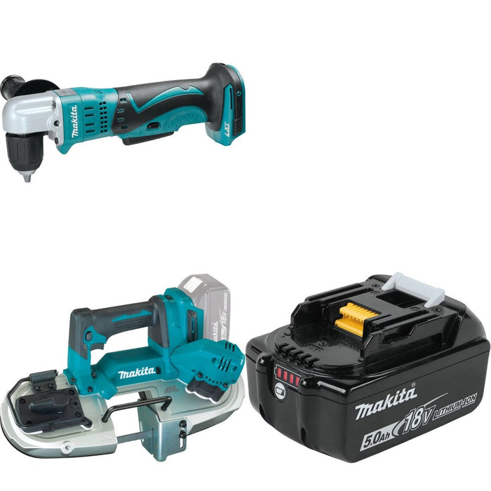 Makita XAD02Z Angle Drill Kit W/ XBP04Z Band Saw and FREE BL1850B Battery
