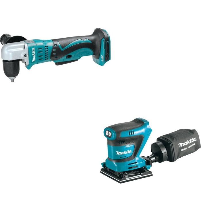 Makita XAD02Z 3/8" Angle W/ XOB02Z 18V LXT Lithium-Ion Cordless 1/4 Sheet Finishing Sander