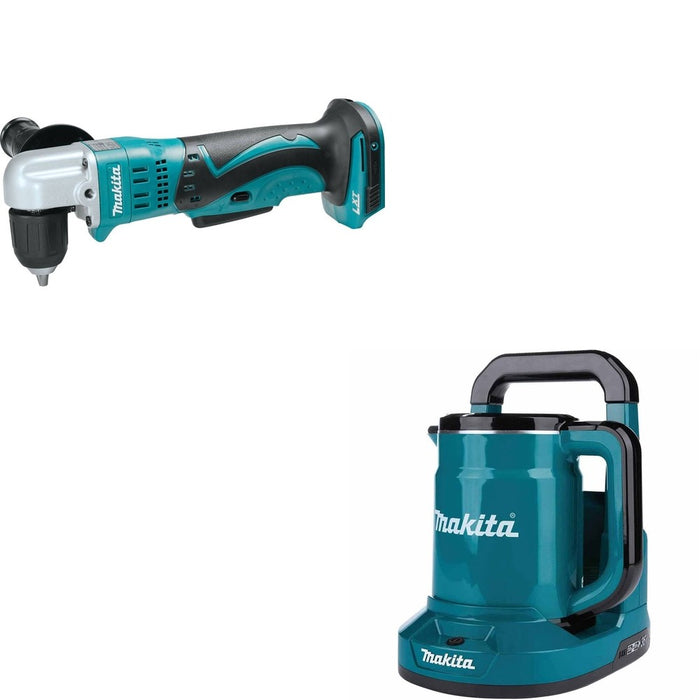 Makita XAD02Z 18V LXT Li-Ion 3/8" Angle Drill W/ XTK01Z 36V (18V X2) LXT Hot Water Kettle