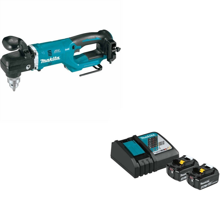 Makita XAD05Z 1/2" Right Angle W/ BL1840BDC2X Battery and Rapid Optimum Charger Starter Pack