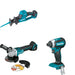 Makita XAG09Z Angle Grinder W/ XRJ08Z Recipro Saw and FREE XDT13Z Impact Driver