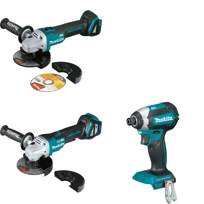 Makita XAG20Z Cut-Off/Angle Grinder W/ XAG09Z Angle Grinder and FREE XDT13Z Impact Driver