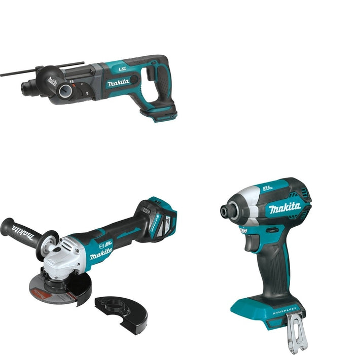 Makita XAG20Z Cut-Off/Angle Grinder W/ XRH04Z Rotary Hammer and FREE XDT13Z Impact Driver