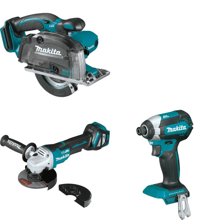 Makita XAG20Z Cut-Off/Angle Grinder W/ XSC03Z Metal Cutting Saw and FREE XDT13Z Impact Driver