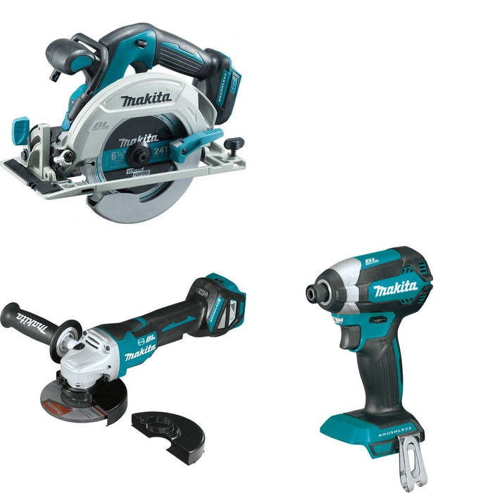 Makita XAG20Z Cut-Off/Angle Grinder W/ XSH03Z Circular Saw and FREE XDT13Z Impact Driver