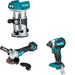 Makita XAG20Z Cut-Off/Angle Grinder W/ XTR01Z Compact Router and FREE XDT13Z Impact Driver