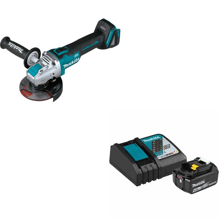 Makita XAG25Z 4-1/2" / 5" X-LOCK Angle Grinder W/ ADBL1840BDC1 Battery and Charger Starter Pack