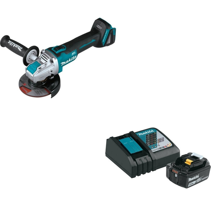 Makita XAG25Z 4-1/2" / 5" X-LOCK Angle Grinder W/ BL1850BDC1 Battery and Charger Starter Pack
