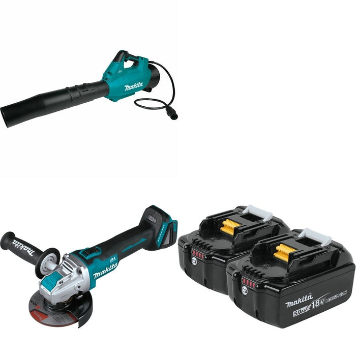 Makita XAG25Z 4-1/2" / 5" W/ CBU01Z Blower, Connector Cable and BL1850B-2 5.0Ah Battery, 2 Pack