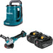 Makita XAG25Z 4-1/2" W/ XTK01Z 36V (18V X2) LXT Hot Water Kettle and BL1850B-2 5.0Ah Battery, 2