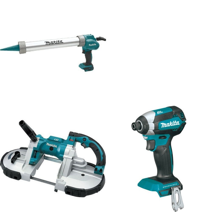 Makita XBP02Z Portable Band Saw W/ XGC01ZB Caulk and Adhesive Gun and FREE XDT13Z Impact Driver