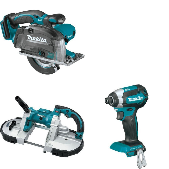 Makita XBP02Z Portable Band Saw W/ XSC03Z Metal Cutting Saw and FREE XDT13Z Impact Driver