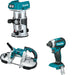 Makita XBP02Z Portable Band Saw W/ XTR01Z Compact Router and FREE XDT13Z Impact Driver