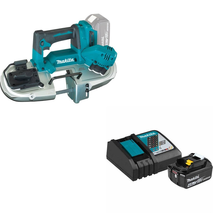 Makita XBP04Z 18V LXT Band Saw, Tool Only W/ ADBL1840BDC1 Battery and Charger Starter Pack