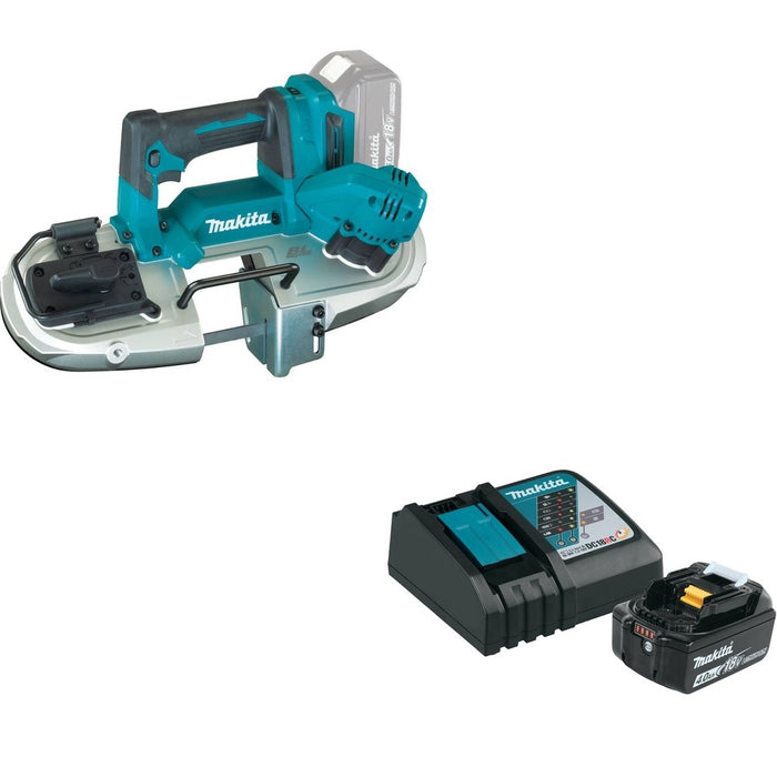 Makita XBP04Z Band Saw W/ BL1840BDC1 18V LXT Lithium-Ion Battery and Charger Starter Pack