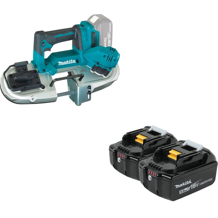 Makita XBP04Z 18V LXT Band Saw W/ BL1850B-2 18V LXT Lithium-Ion 5.0Ah Battery, 2 Pack