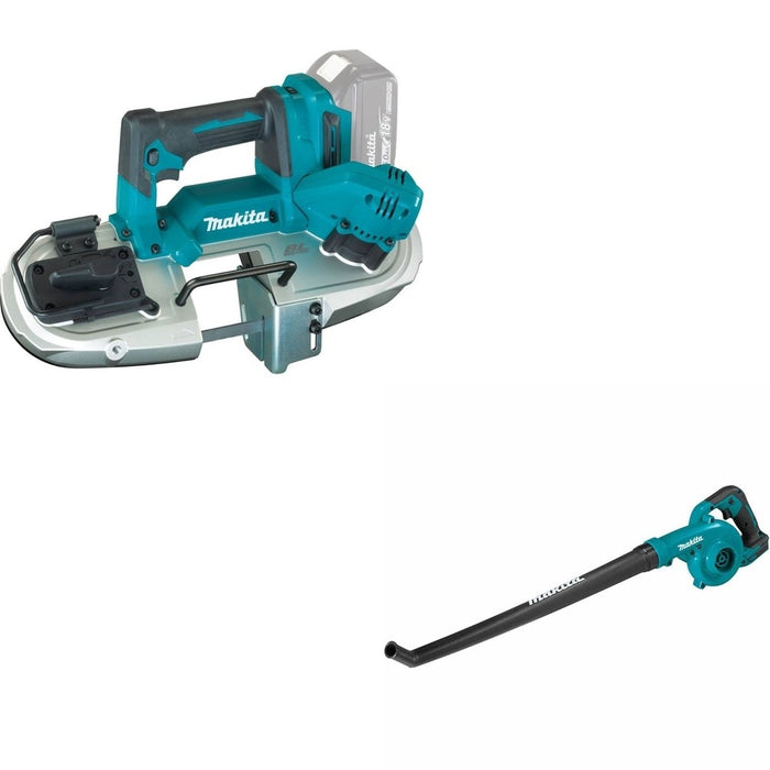 Makita XBP04Z 18V LXT Band Saw W/ XBU06Z 18V LXT Lithium-Ion Cordless Floor Blower (Tool Only)