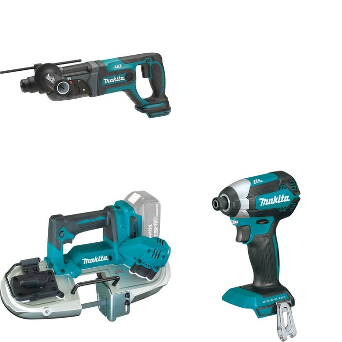 Makita XBP04Z Compact Band Saw W/ XRH04Z Rotary Hammer and FREE XDT13Z Impact Driver