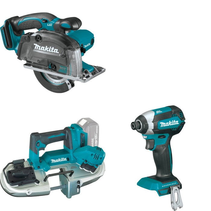 Makita XBP04Z Compact Band Saw W/ XSC03Z Metal Cutting Saw and FREE XDT13Z Impact Driver