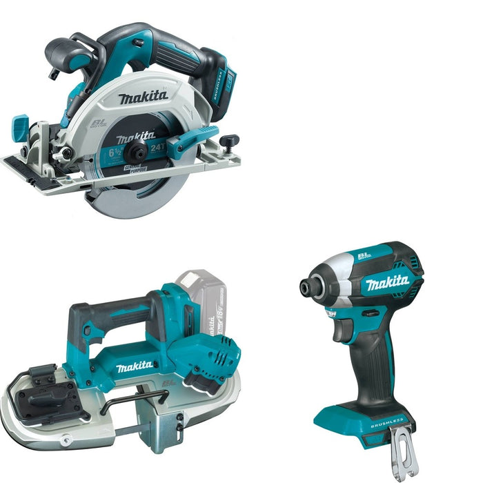 Makita XBP04Z Compact Band Saw W/ XSH03Z Circular Saw and FREE XDT13Z Impact Driver