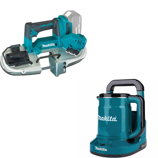 Makita XBP04Z 18V LXT Band Saw, Tool Only W/ XTK01Z 36V (18V X2) LXT Hot Water Kettle