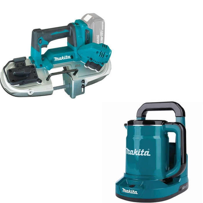 Makita XBP04Z 18V LXT Band Saw, Tool Only W/ XTK01Z 36V (18V X2) LXT Hot Water Kettle