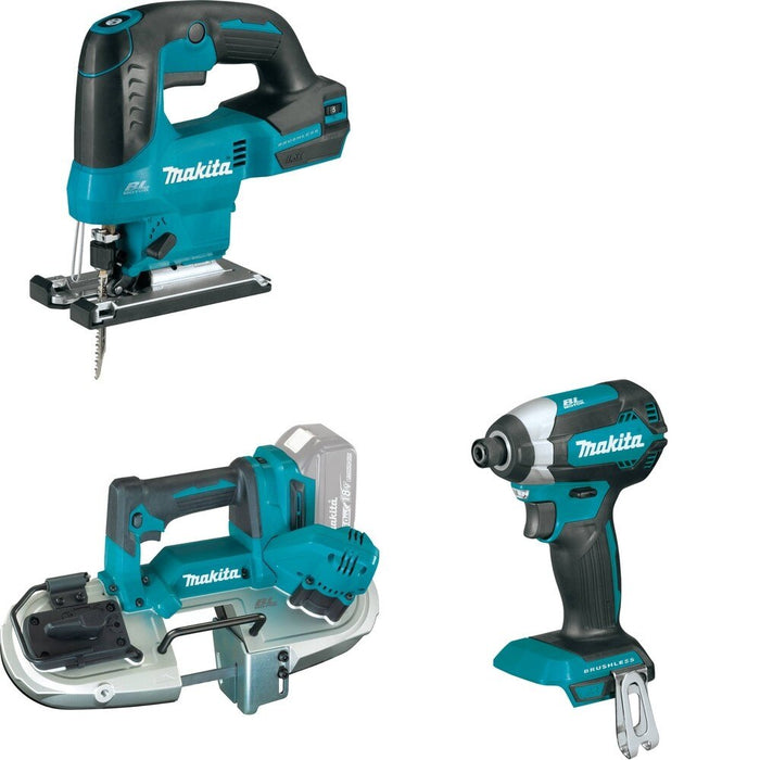 Makita XBP04Z Compact Band Saw W/ XVJ04Z Jig Saw and FREE XDT13Z Impact Driver
