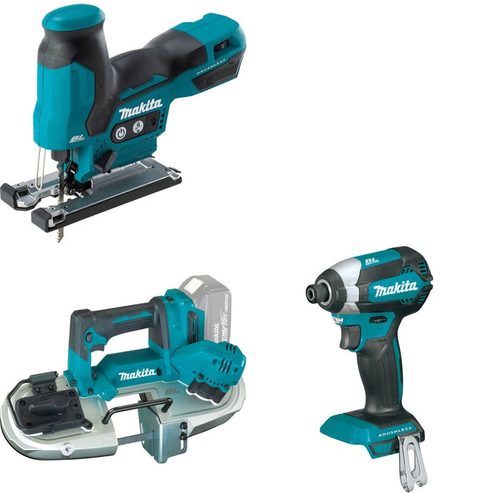 Makita XBP04Z Compact Band Saw W/ XVJ05Z Jig Saw and FREE XDT13Z Impact Driver